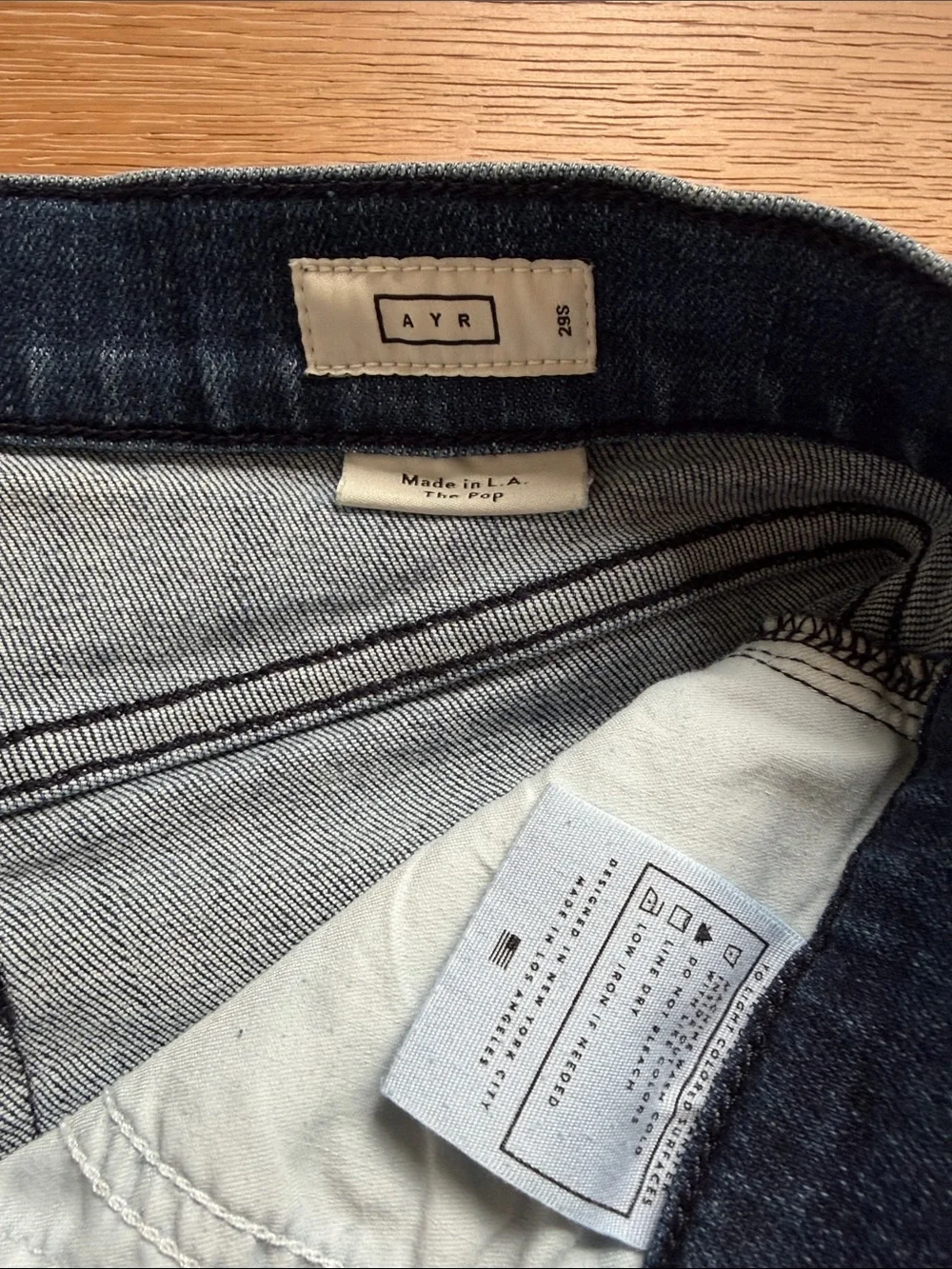 AYR - “The Pop” Classic Straight-Leg Women's Jeans in Dark Blue